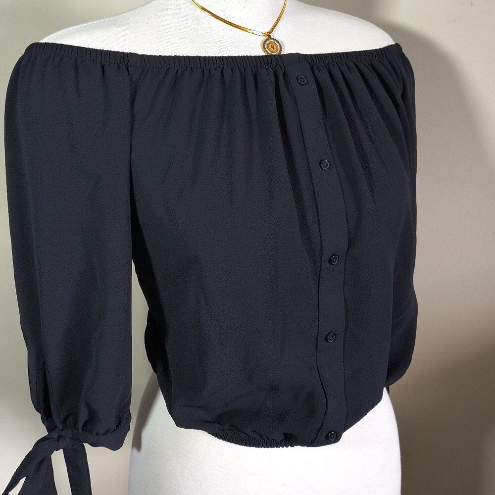 Off Shoulder Black Top